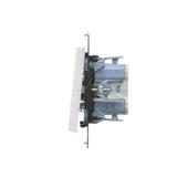 Simon 55 Przycisk zwierny pojedynczy zwierny z podświetleniem LED szybkozłączka Biały mat