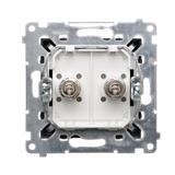 Simon 54 Gniazdo ekwipotencjalne podwójne antracyt