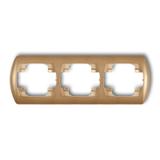 TREND Ramka pozioma potrójna złoty metalik