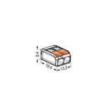Szybkozłączka z dźwignią 2x 0,2‑4mm2 transparentna / pomarańczowa 221‑412 /100szt./ WAGO