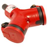 ROZGAŁĘŹNIK JEDNOFAZOWY GUMOWY 10/16A 2 P+Z  Rozgałęźnik podwójny z klapką IP44