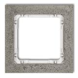 DECO Ramka uniwersalna pojedyncza - beton (ramka: ciemnoszary; spód: biały)
