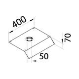 tehalit.AK Pokrywa kanału napodł GBZ fi50 1-str skos dł 400mm 200x70mm stal AKM200050GBZ HAGER
