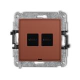 MINI Mechanizm ładowarki USB podwójnej 2xUSB C, 20W max., bez pola opisowego terakota
