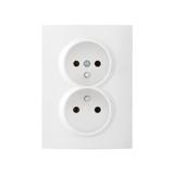 LOGI Gniazdo podwójne kompletne śrubowy Biały 16A 250V 021261102 25094 KANLUX