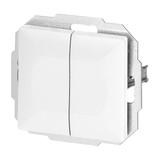 Łącznik podtynkowy schodowy podwójny Pearl, 10A, 250V, WP-2/5P, biały