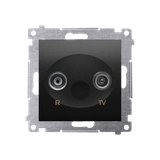 Simon 54 Gniazdo antenowe R-TV końcowe separowane tłum.1dB czarny