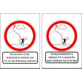 Szyld: Bei Gewitter..., 210x297x0,7 mm, Al