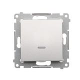 Simon 54 Przycisk pojedynczy zwierny z podświetleniem LED bez piktogramu 16A z. śrub. srebrny mat