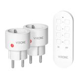 Zestaw bezprzewodowych gniazd MINI Schuko, sterowanych pilotem 2+1, 2300W