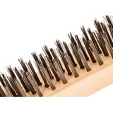 Szczotka druciana 4-rzędowa, drewniany uchwyt