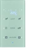 BERKER KNX TS Sensor dotykowy potrójny z regulatorem temperatury konfigurowalny szkło aluminium 75643134 HAGER