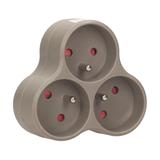 Rozgałęźnik 3x2P+Z szary OR-AE-13134/G ORNO