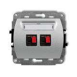 TREND Mechanizm gniazda głośnikowego podwójnego srebrny metalik