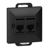 Gniazdo 2xRJ45 Cat5 Pearl, RJ45-5CAT/P2, czarny OR-OE-7715/2/B ORNO