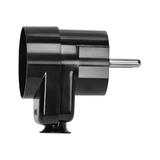 Wtyczka kątowa 2P z gniazdem czarna WT-16U/G K2/CZARNY ORNO