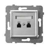 ARIA Gniazdo telefoniczne podwójne równoległe - kolor srebro