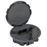 Simon Connect Puszka podłogowa okrągła 6x K45+3x K45/2 montaż modułów kątowy szary