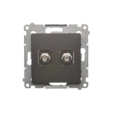 Simon 54 Gniazdo antenowe typu podwójne Do instalacji indywidualnych brąz mat