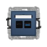 MINI Mechanizm ładowarki USB podwójnej USB C + USB A, 20W max. navy blue
