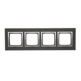 Simon 54 Nature Ramka 4-krotna Nature-Metal INOX YIN IP20/IP44* (*IP44-należy zastosować zestaw uszczelek DUN4) DRN4/78 KONTAKT