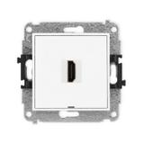 MINI Mechanizm gniazda pojedynczego HDMI 2.0, bez pola opisowego biały mat