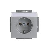 FUTURE Gniazdo SCHUKO z polem opisowym Z uziemieniem, 2P+E aluminiowo srebrny 2CKA002011A3810 ABB