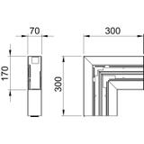 GK-F70170RW, Naroże płaskie GK- F70170 Cz.b.