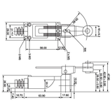 ŁĄCZNIK KRAŃCOWY (METAL / TWORZYWO) REGULOWANA DŹWIGNIA Z ROLKĄ