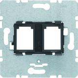 BERKER one.platform Płytka nośna podwójna z czarnym elementem mocującym mechanizm 454202 HAGER