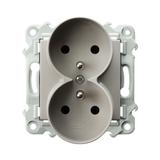 SZAFIR Gniazdo podwójne z uziemieniem moduł bez ramki - kolor kaszmirowy beż