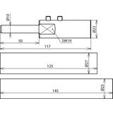 Zestaw montażowy do H VI long 23 mm szary, 1 głowica, 2 opaski