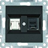 lumina Gniazdo RJ11/12 + RJ45 czarny WL2213 HAGER