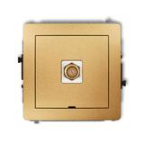 DECO Mechanizm gniazda antenowego pojedynczego typu F (SAT) pozłacany, bez pola opisowego złoty