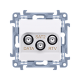 Simon 10 Gniazdo antenowe końcowe RTV-DATA-SAT 1x wejście: 5÷2400 MHz biały CADSATF.01/11 KONTAKT