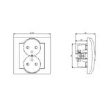 IMPRESJA Gniazdo podwójne z uziemieniem z przesłonami torów prądowych, moduł bez ramki - kolor tytan