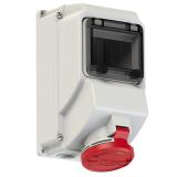 GNIAZDO Z MIEJSCEM NA WYŁĄCZNIK NA SZYNĘ DIN TH 35 32A 400V 3P+Z IP44 IP44