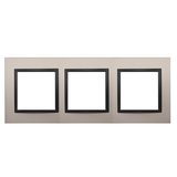 Simon 54 NATURE WMDZ-0130xS-081 Ramka 3-krotna Nature-Metal, SATYNOWA NOC, IP20/IP44. (IP44-należy z DRN3/81 KONTAKT