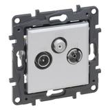 Niloe Step - gniazdo TV-R-SAT końcowe do instalacji typu gwiazda 1,5 dB- kolor aluminium, Legrand