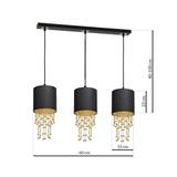 lampa wisząca Almeria 3xE27 czarno/złota MLP64400 Milagro