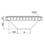 Trójnik redukcyjny 100x42mm Grubość 1,00 mm TRJ100H42 147810 BAKS
