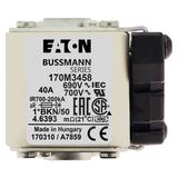 FUSE 40A 690V 1*BKN/50 AR UC Wkładka szybka 40A AC 690V rozmiar 1 45x59x51 mm aR IE 170M3458 EATON