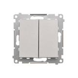 Simon 55 Przycisk zwierny podwójny zwierny bez piktogramu szybkozłączka Aluminium mat