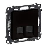 VALENA LIFE - GNIAZDO  2 x RJ 45 kat. 6 UTP CZARNE