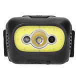 Latarka czołowa COB+LED, ładowanie USB, czujnik ruchu, czarna LT-13/B ORNO