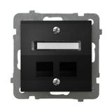 AS Obudowa gniazda podwójnego typu Keystone skośna - kolor czarny metalik