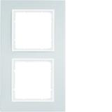 BERKER B.7 Ramka podwójna aluminium/biała mat 10126914 HAGER