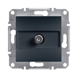 Asfora, gniazdo SAT końcowe 1dB, bez ramki, antracyt