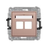 MINI Gniazdo antenowe multimedialne podwójne bez modułu (standard Keystone) łososiowy 62MGM-2P KARLIK