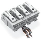 złączka zasilająca 4-biegunowa ze stopkami ze styk. PE